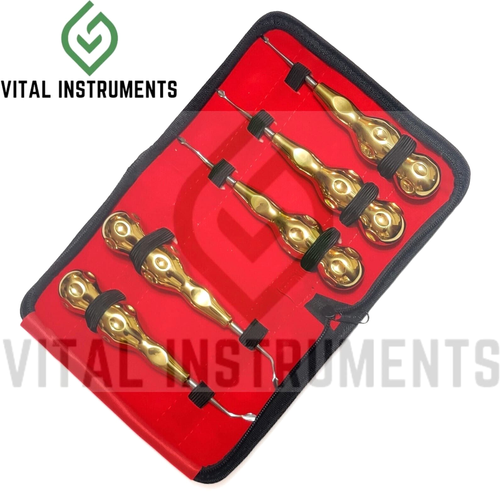 Atraumatic Extraction Elevator Kit Gold Dental Implant Periotome Luxation German