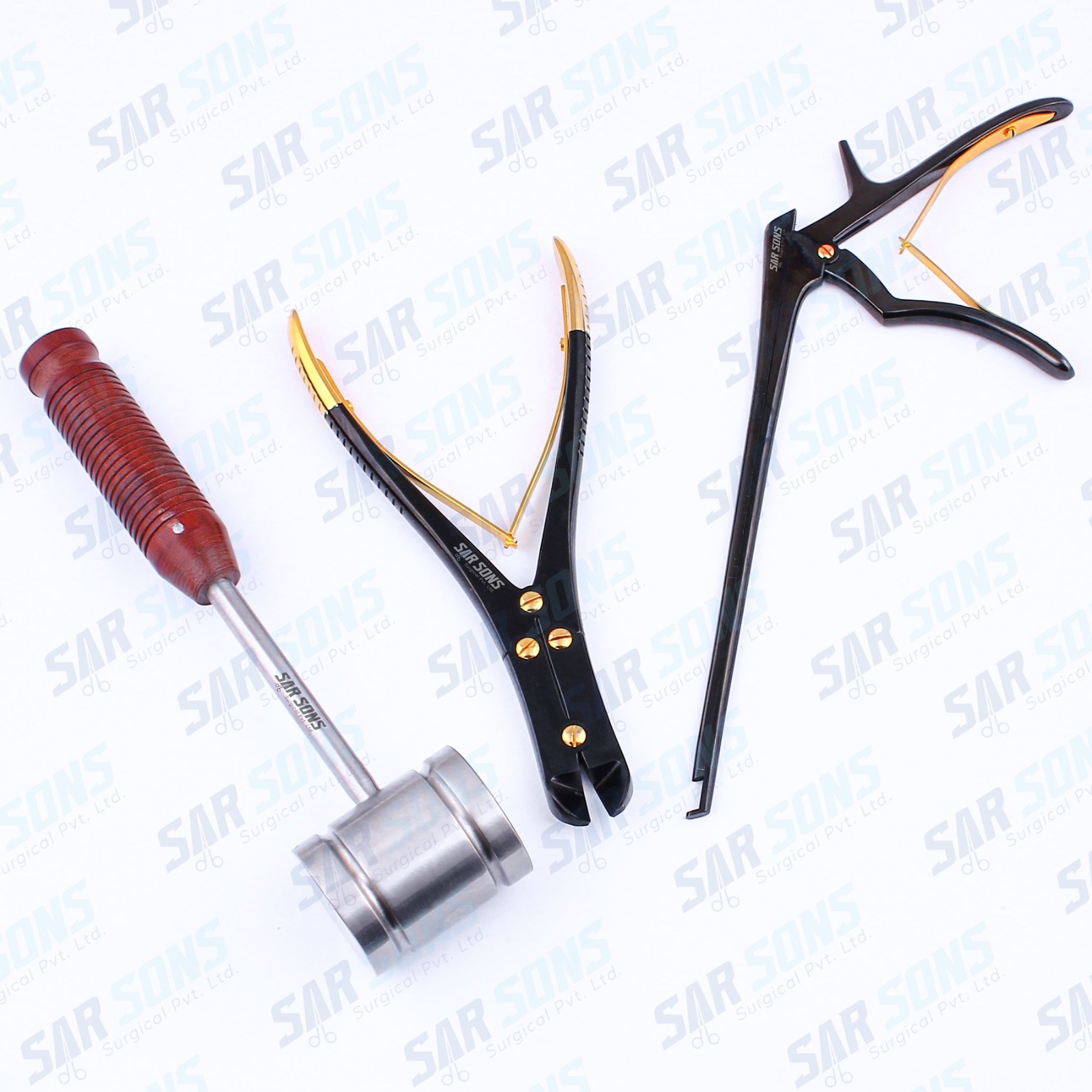Orthopaedic Spinal Surgical Instrument Set Kerrison Rongeur Bone Cutter Mallet