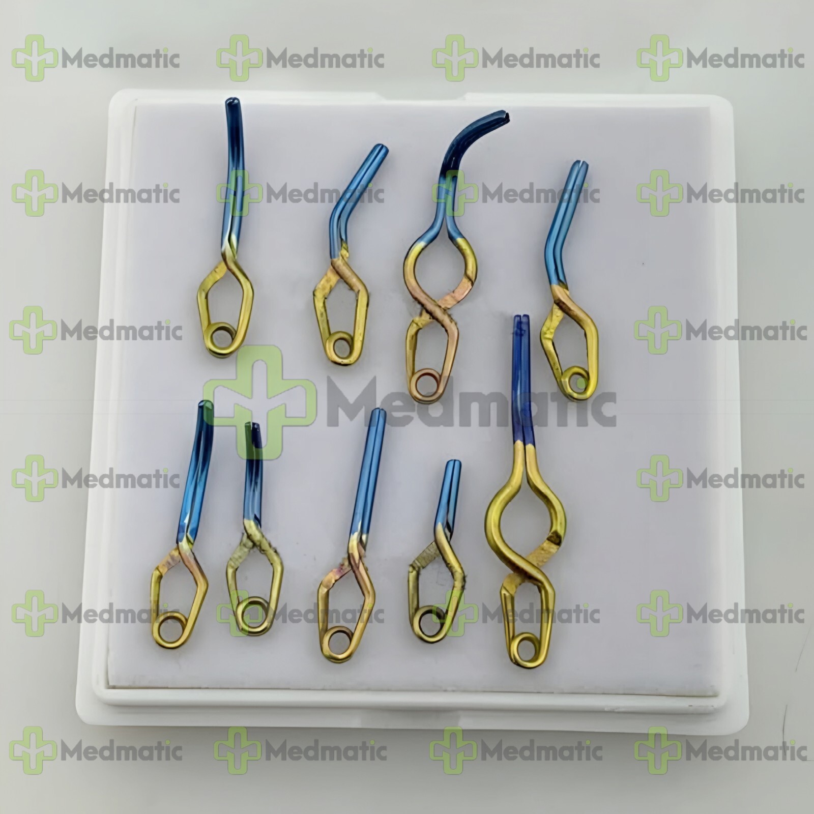 Aneurysm Clips Neurosurgery 9 Pcs Set Titanium Premium Quality Clips