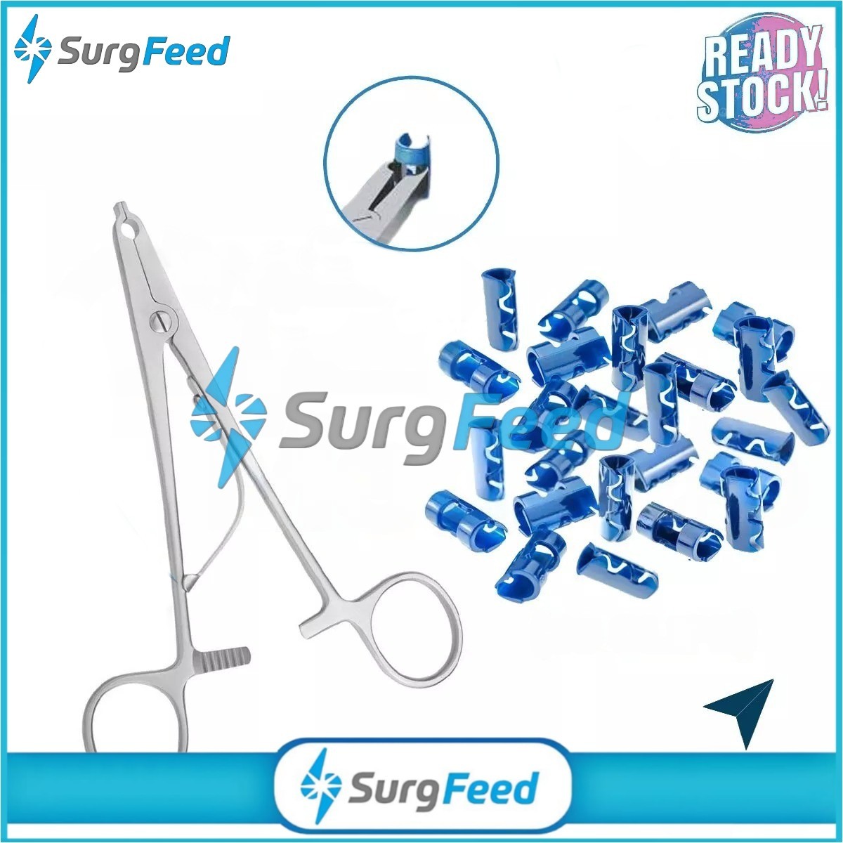 Raney Scalp Clip Applicator with 30 Clips for HEMOSTASIS Hematology Procedure