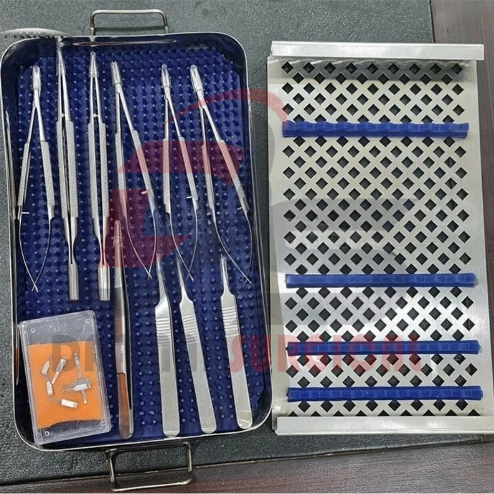 hand surgery basic set of micro surgical instruments with case