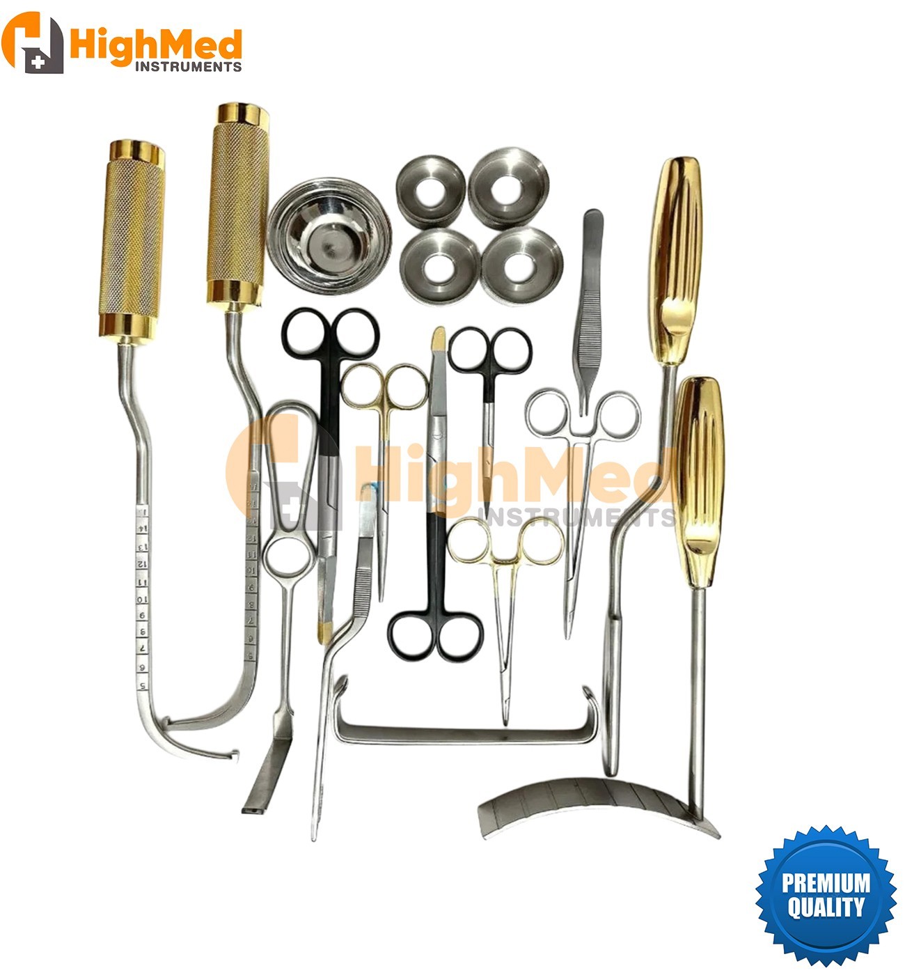 Breast Reduction Instruments Set 21 Pcs Gold Surgical Instrument Breast Surgery