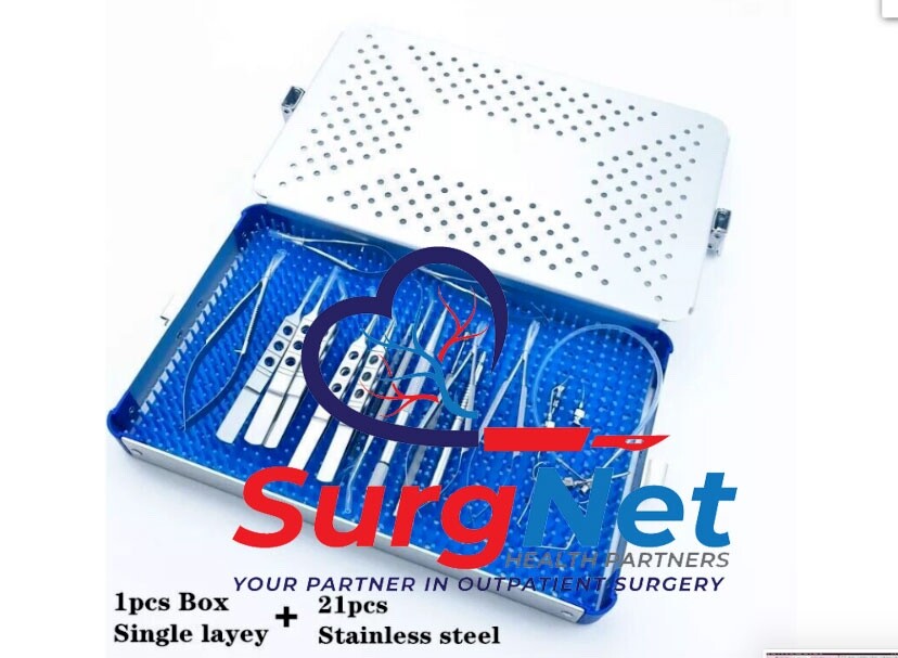 Ophthalmic Cataract Eye Micro Surgery Surgical Instruments with case box 21pcs