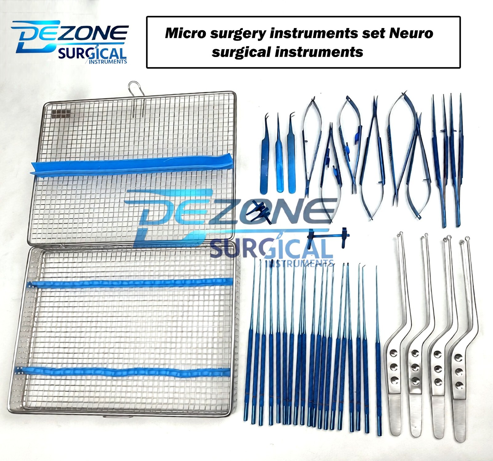 Micro surgery instruments set Neuro Surgical Titanium coated Instrument Premium