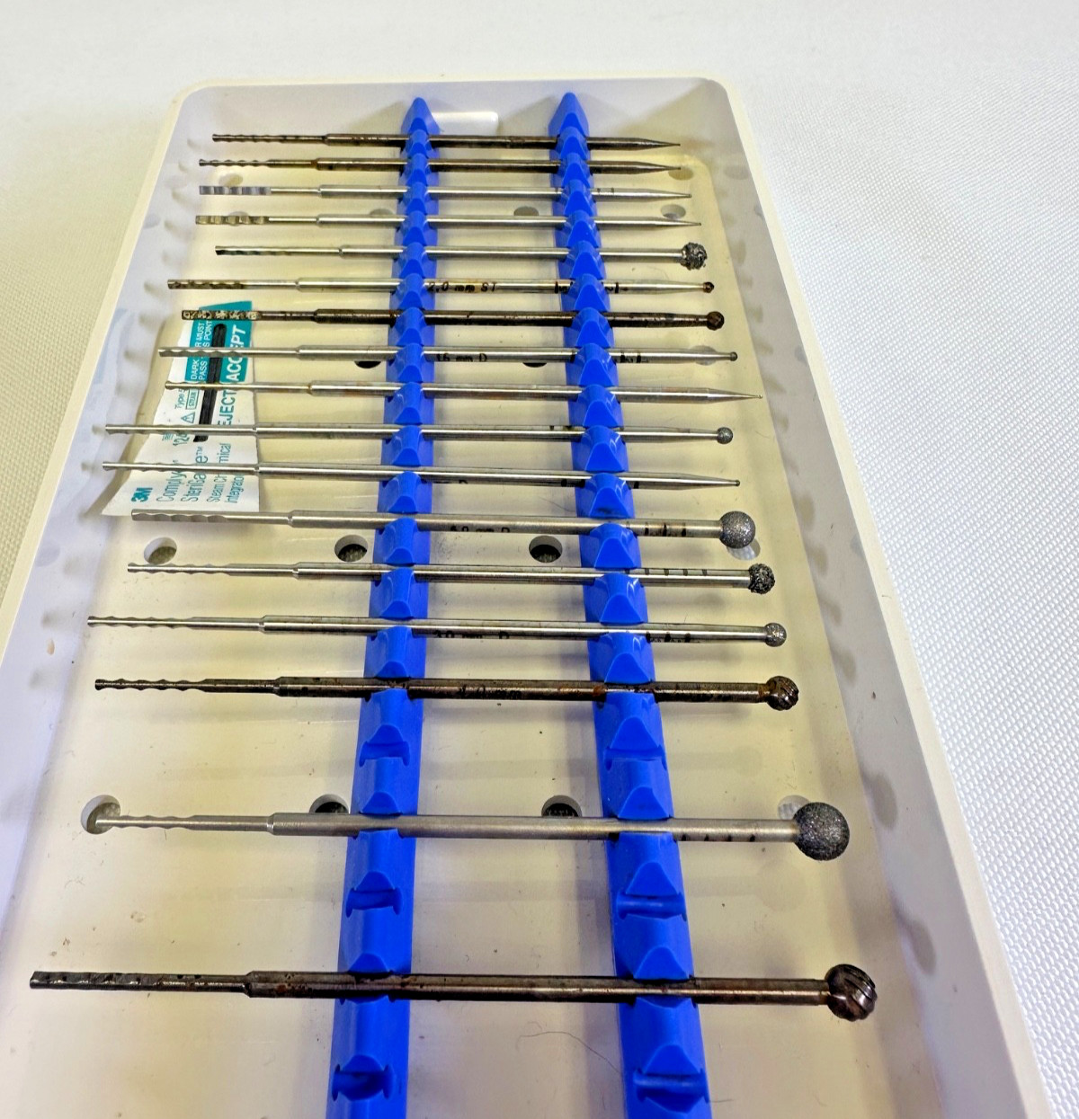 Set of 17 Stryker TPS Ototome Drill Bits and Burrs W/ Case ENT Orthopedic