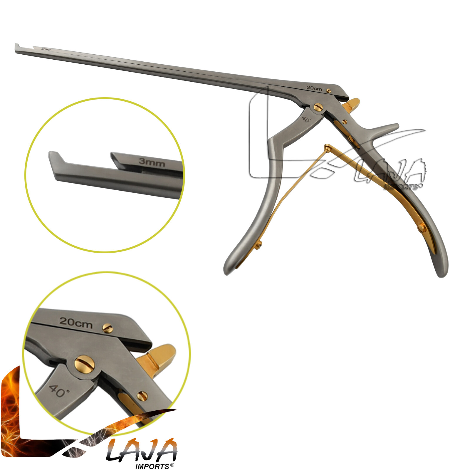 Spinal Kerrison Laminectomy Rongeur 20cm 3mm Upward 40 Degree Orthopedic OP-045