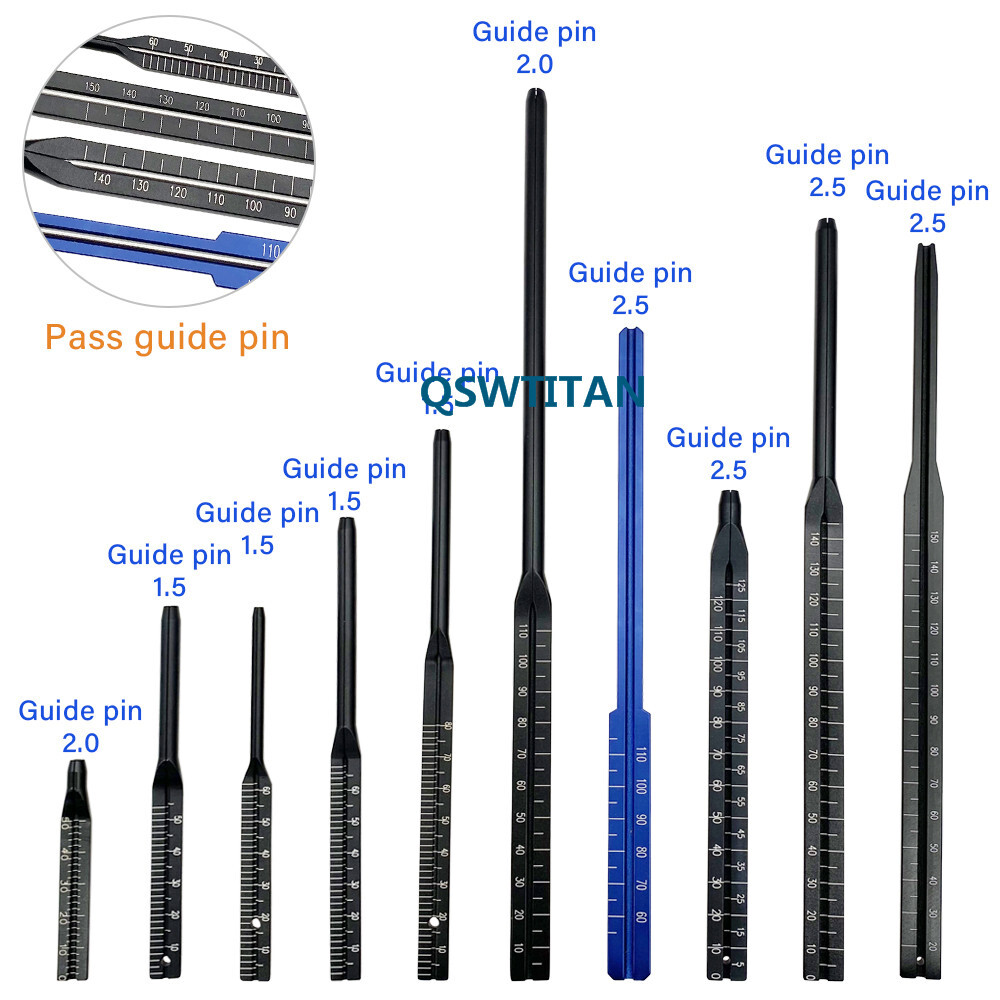 Intramedullary Nail Depth Gauge Measuring Ruler Pass 1.5-2.5mm Guide Pin 1pc