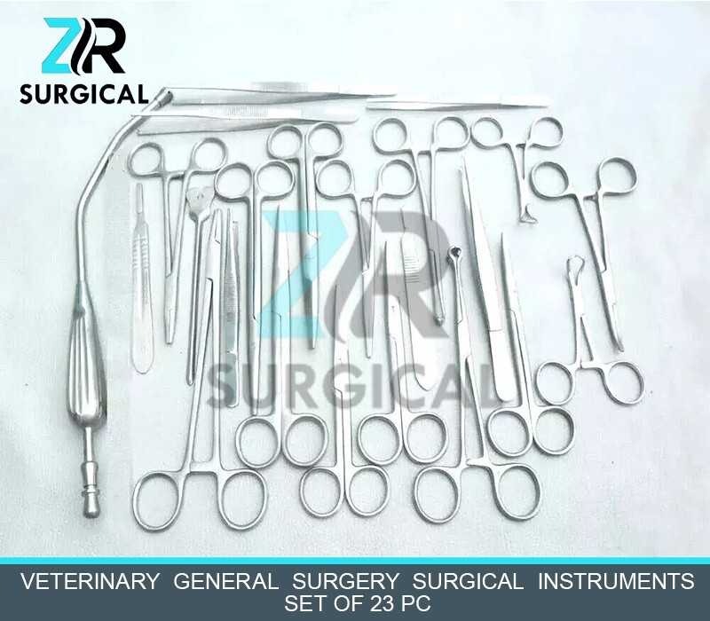 VETERINARY GENERAL SURGERY SURGICAL INSTRUMENTS SET OF 23 PCS