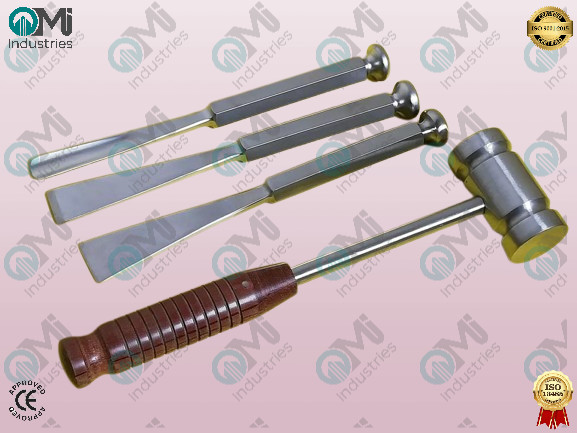 Stille Osteotomy Bone Chisel Gerzog Mallet Surgical Orthopedic Instruments 4 PCS