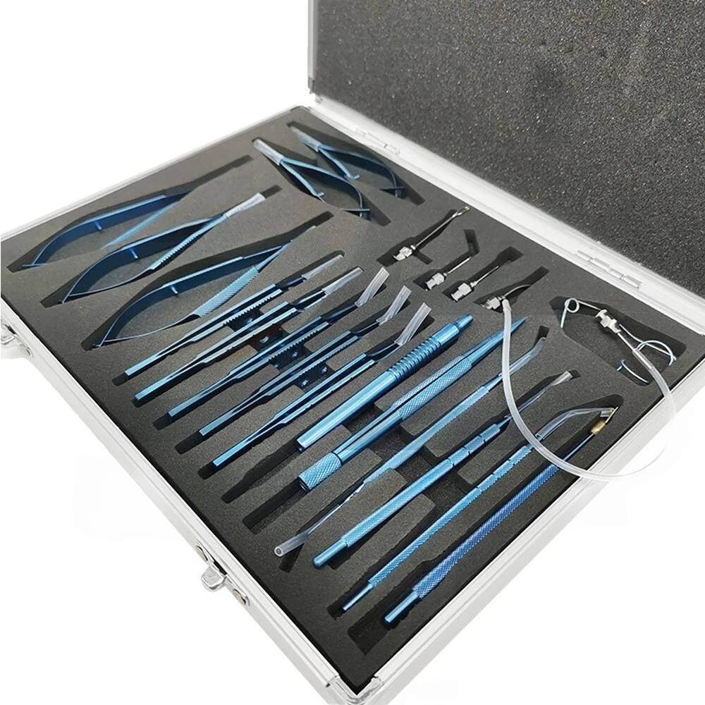 Ophthalmic Cataract Eye Surgery kit Surgical Instrument 21 Pcs with case box