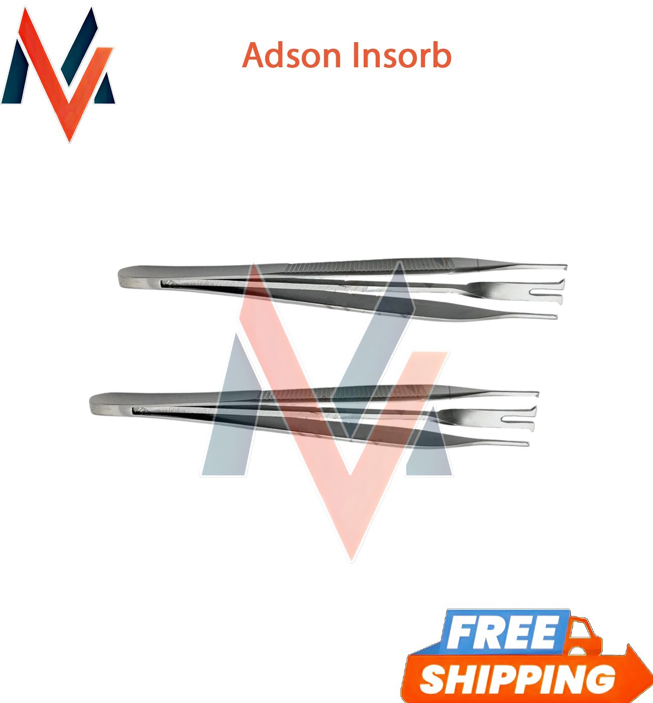 2 pcs Adson Insorb Forceps 12.5cm Double Point Plastic Surgical instruments