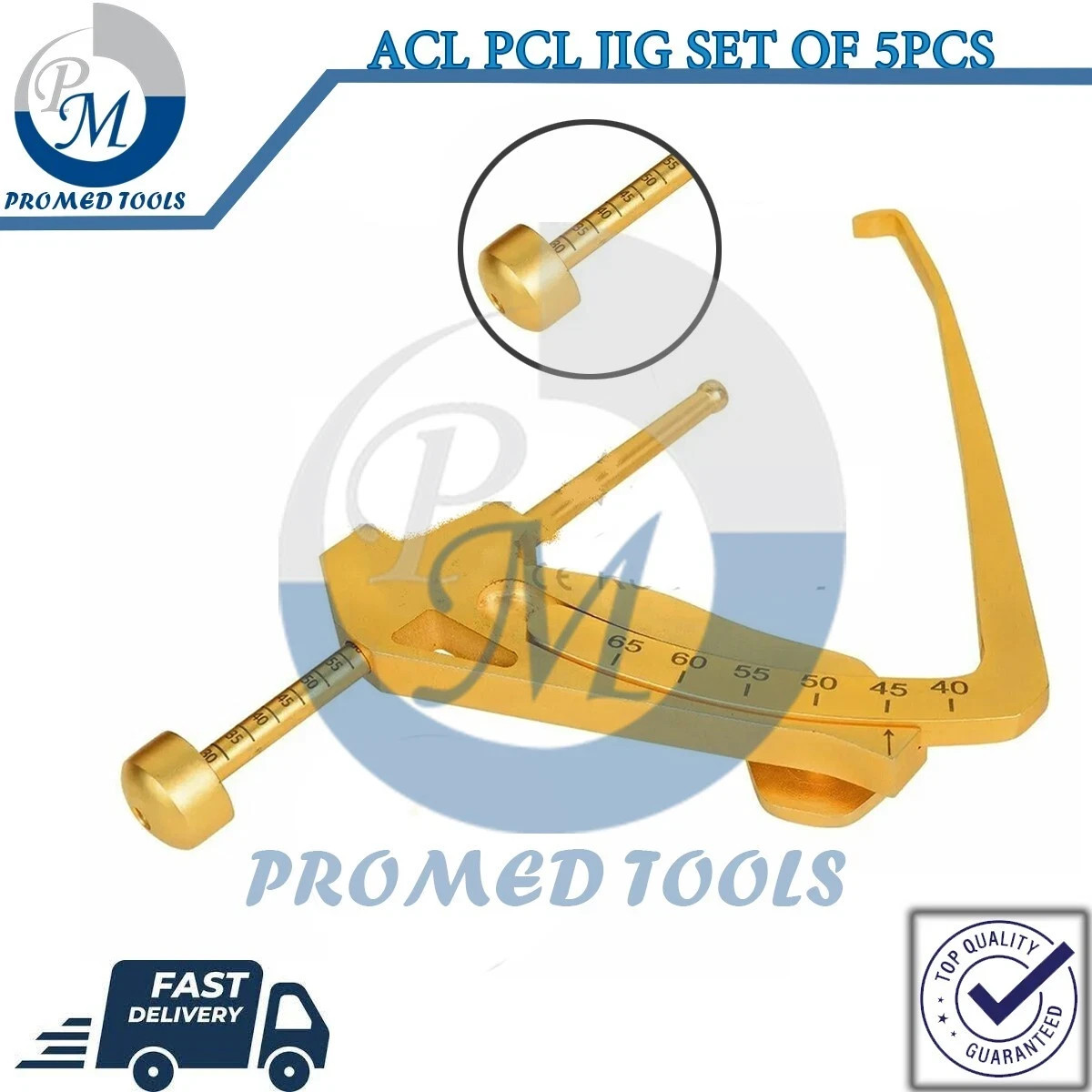 ACL PCL Jig Reconstruction Drill Guide Target Device Band Knee 5Pcs Surgical Set