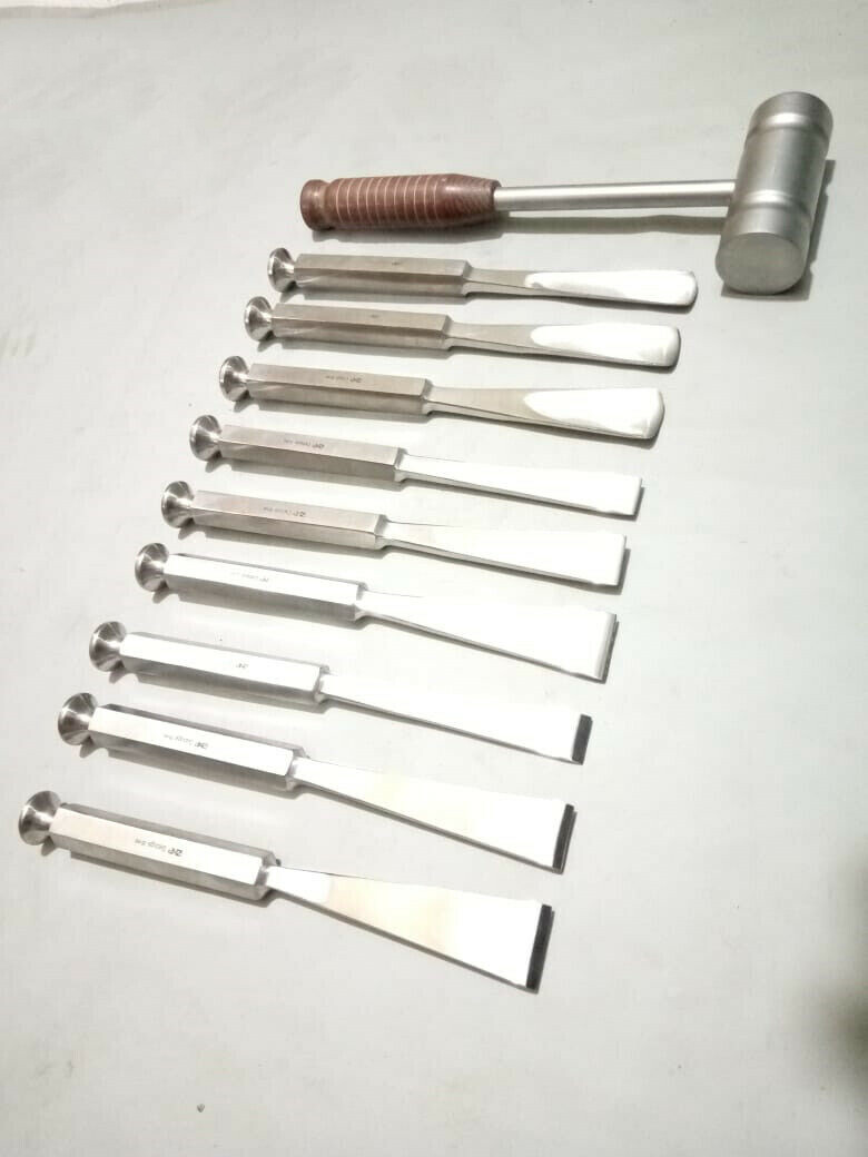 Stille Osteotome Bone Chisel Fiber Handle Orthopedic Surgical Instrument 10 PCS