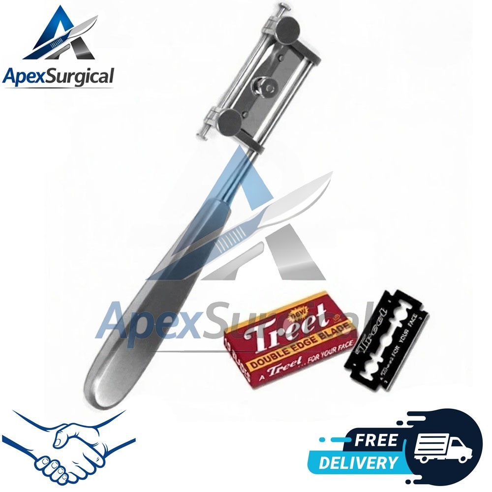Silvers Skin Graft Knife Handle Dermatome with 1 PC Blade Surgical Instruments
