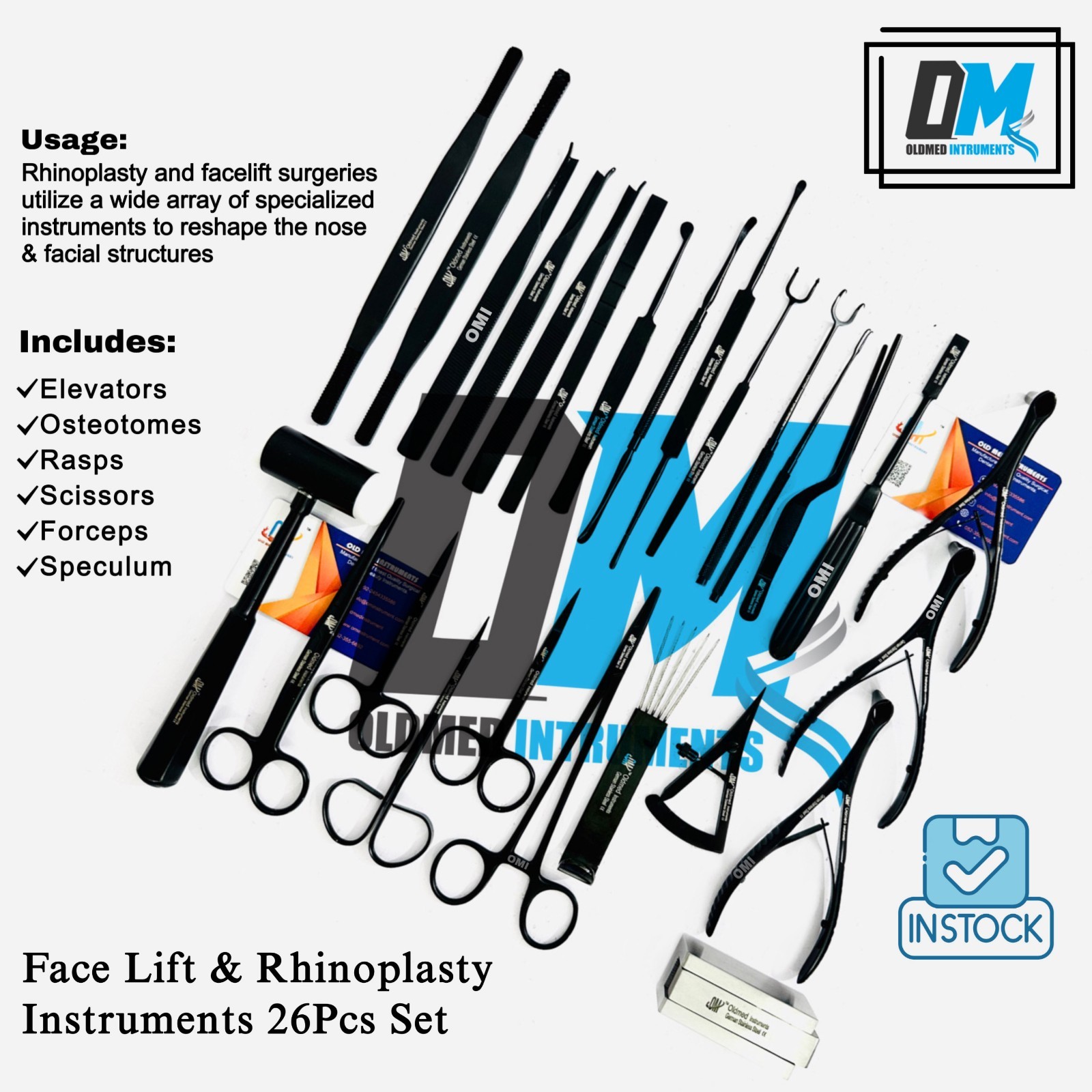 NEW 26 Pcs Rhinoplasty Surgical Instruments Set | Nose Plastic Surgery ENT Kit