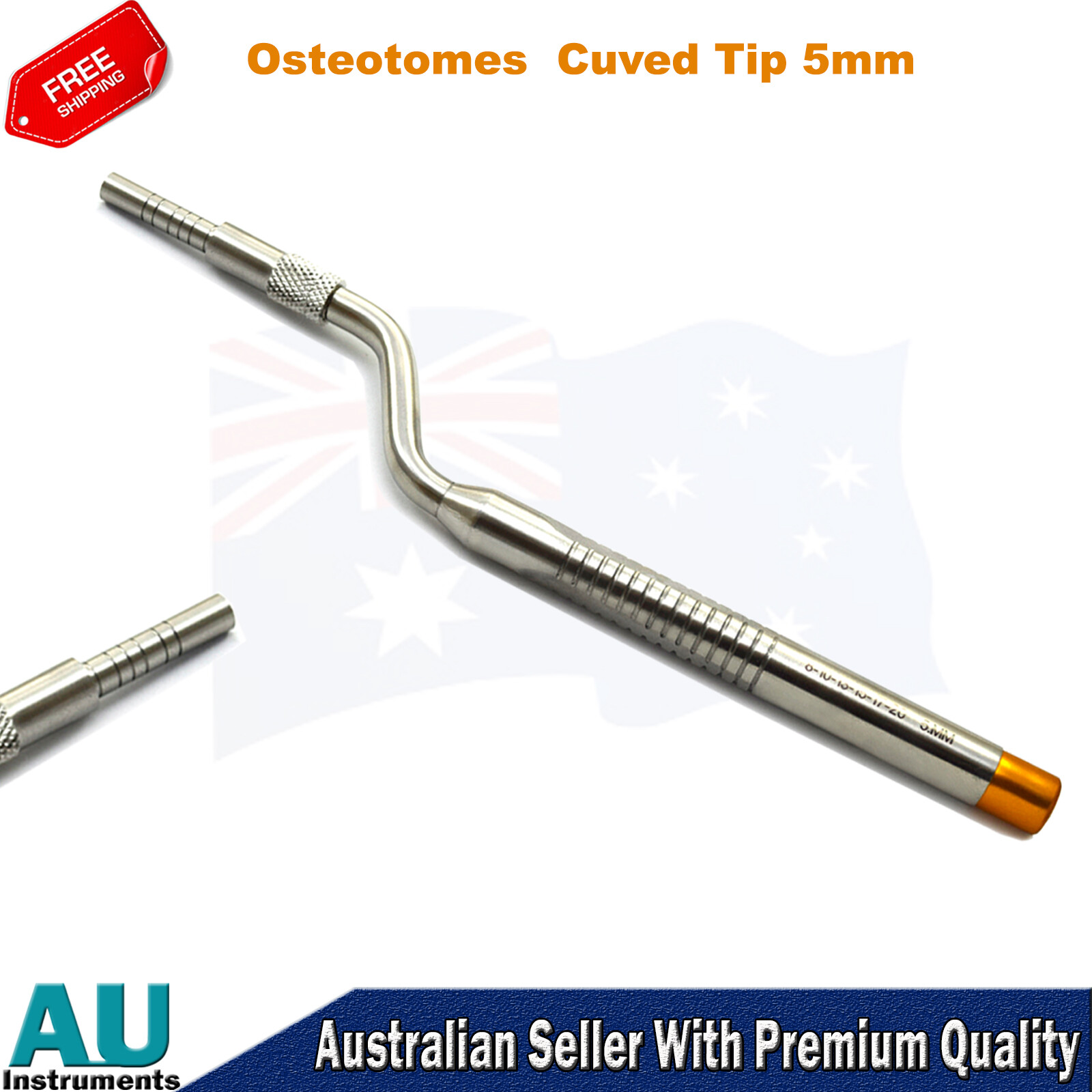 Dental Osteotome Sinus Lift Elevators Offset Concave Curved Tip Set Of 5 Pieces