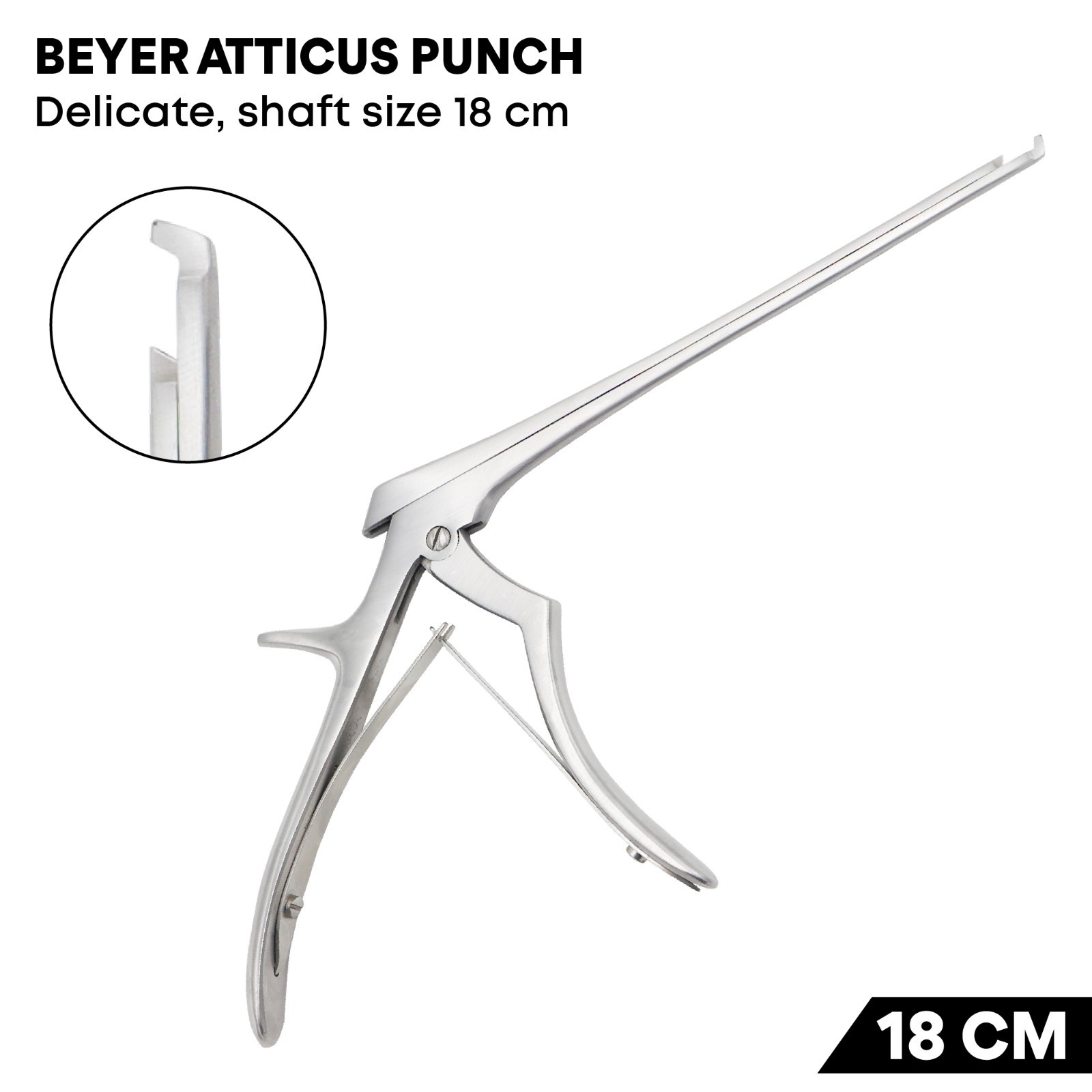 Beyer Atticus Punch Forceps 18 cm Pliers Shaft Surgical ENT Fess Instruments