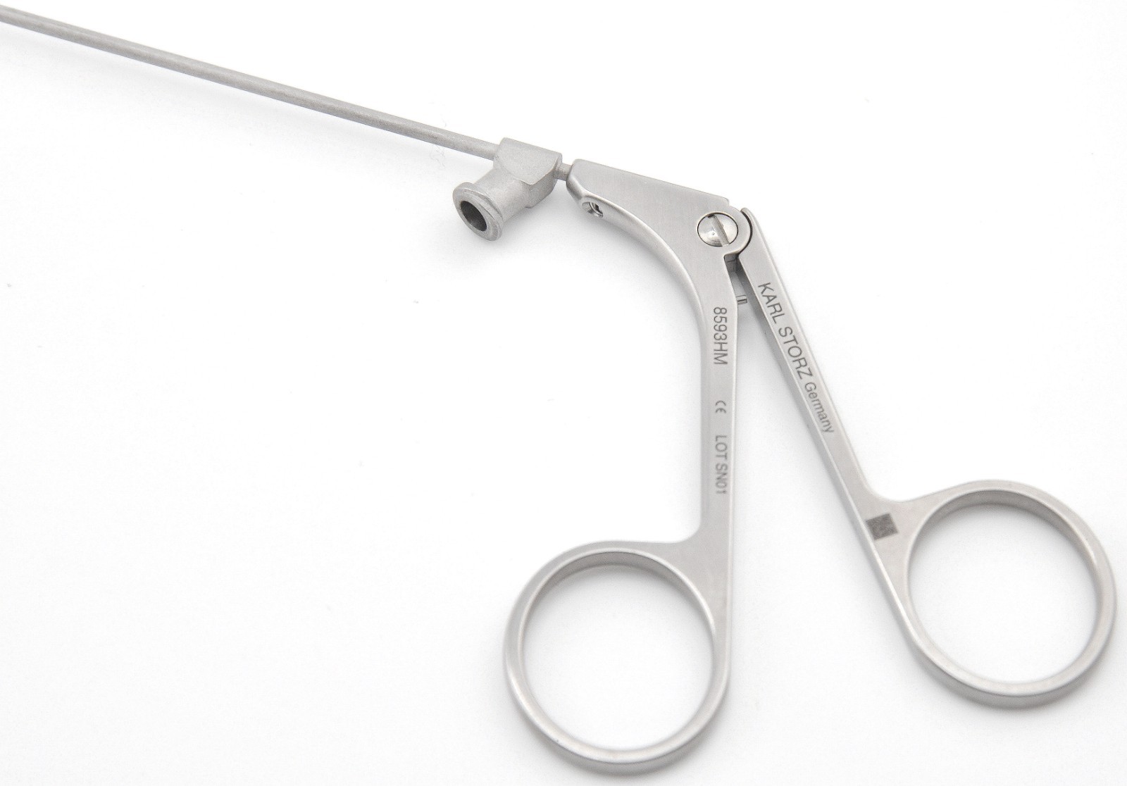 KARL STORZ 8593HM Triangular Delicate Micro Grasping Forceps 45° Curved Up Left