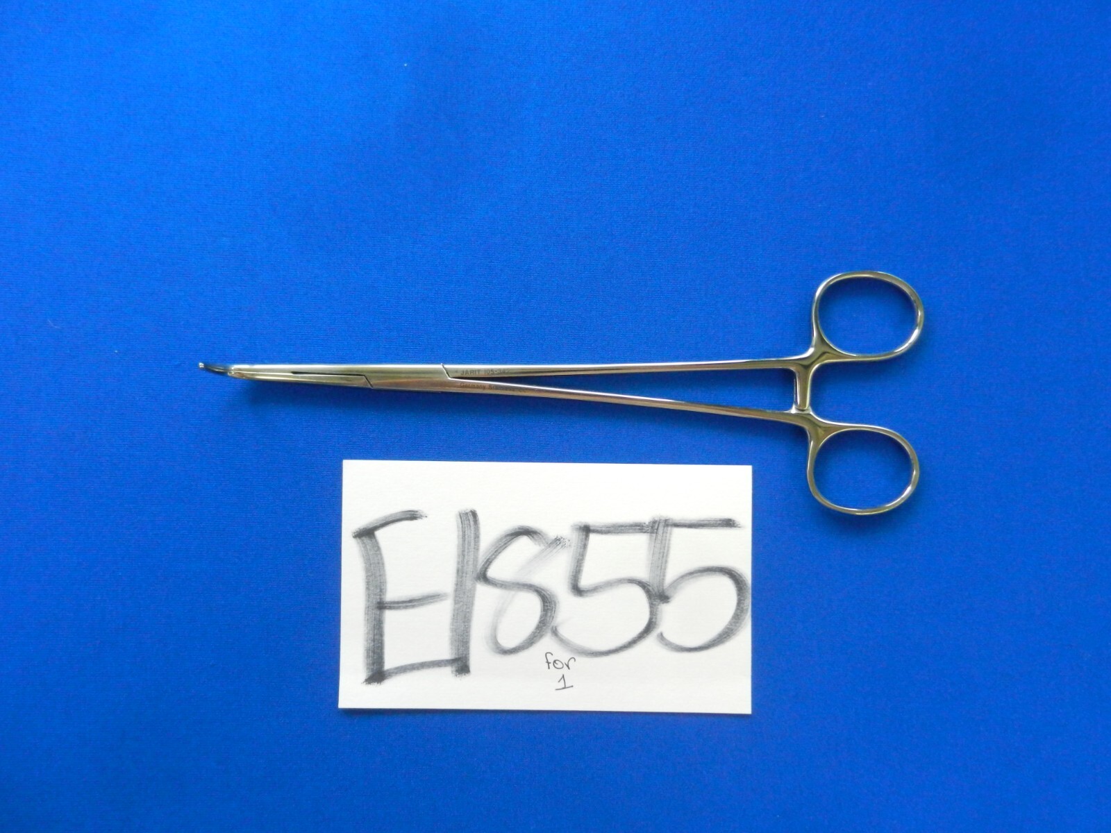 E1855 Jarit 105-342 Storey 90 Degree Angled Cross Serrated Forceps 21.5cm Long