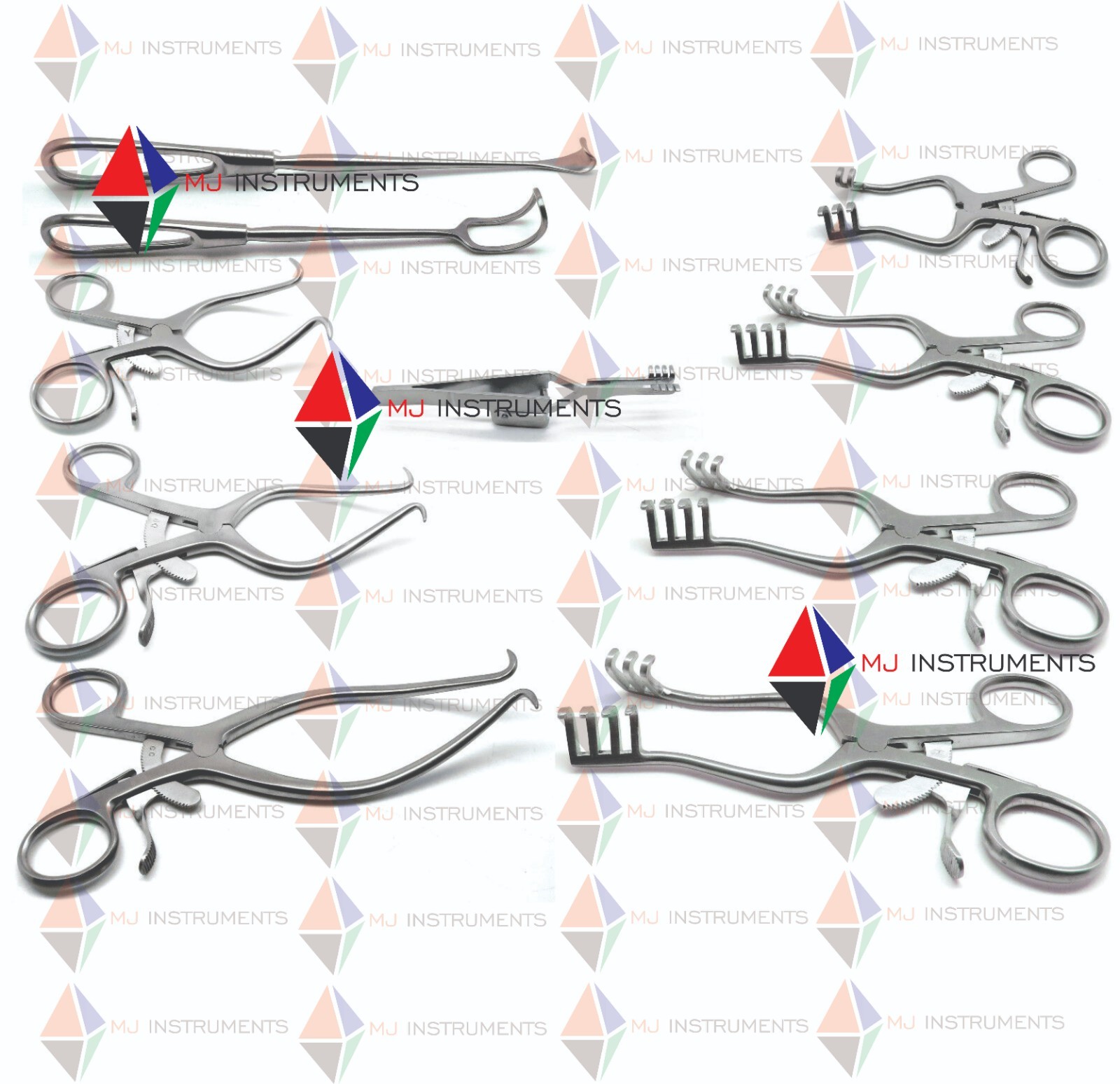 Surgical Veterinary Retractors Weitlaner Gelpi Premium Instruments Set of 10