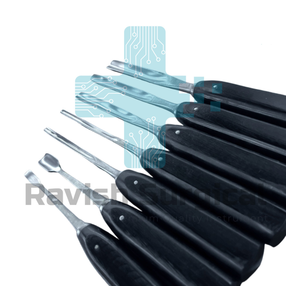 LEXER Gouge Curved and Straight with Teflon Handle 7 Pcs Set)Orthopedic Surgical