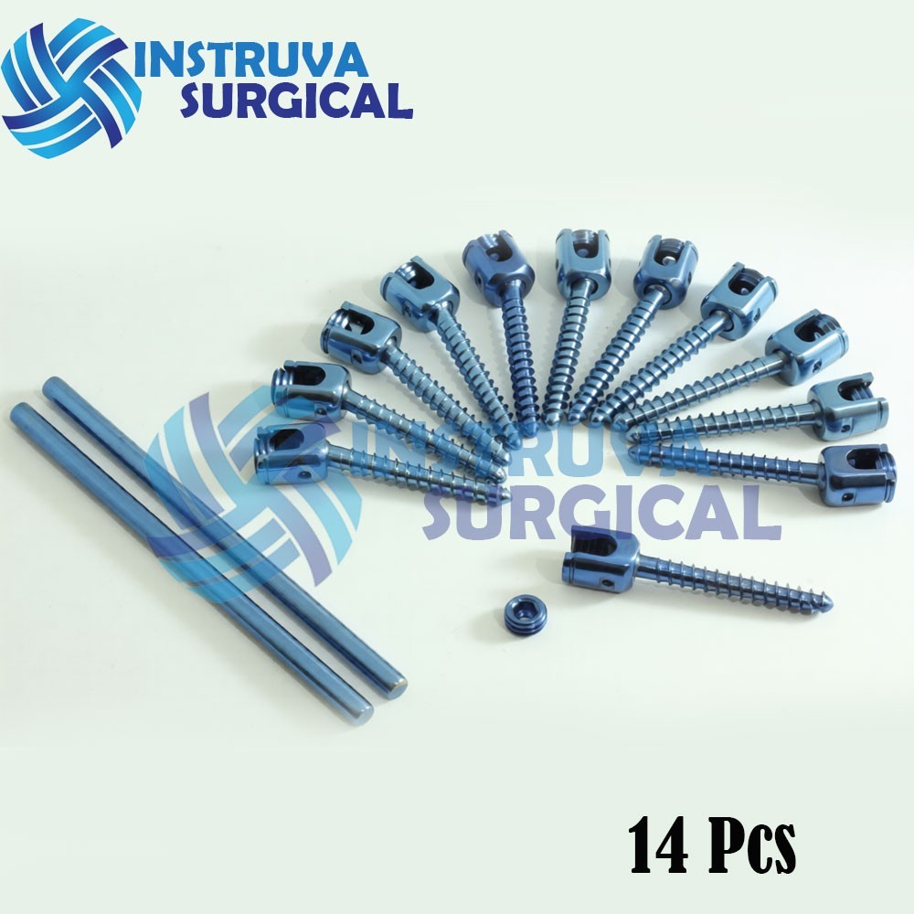 Posterior Spine System Pedicle Screw And Rod Spine 5.5 mm 14 PCs Set Chaghi Trad