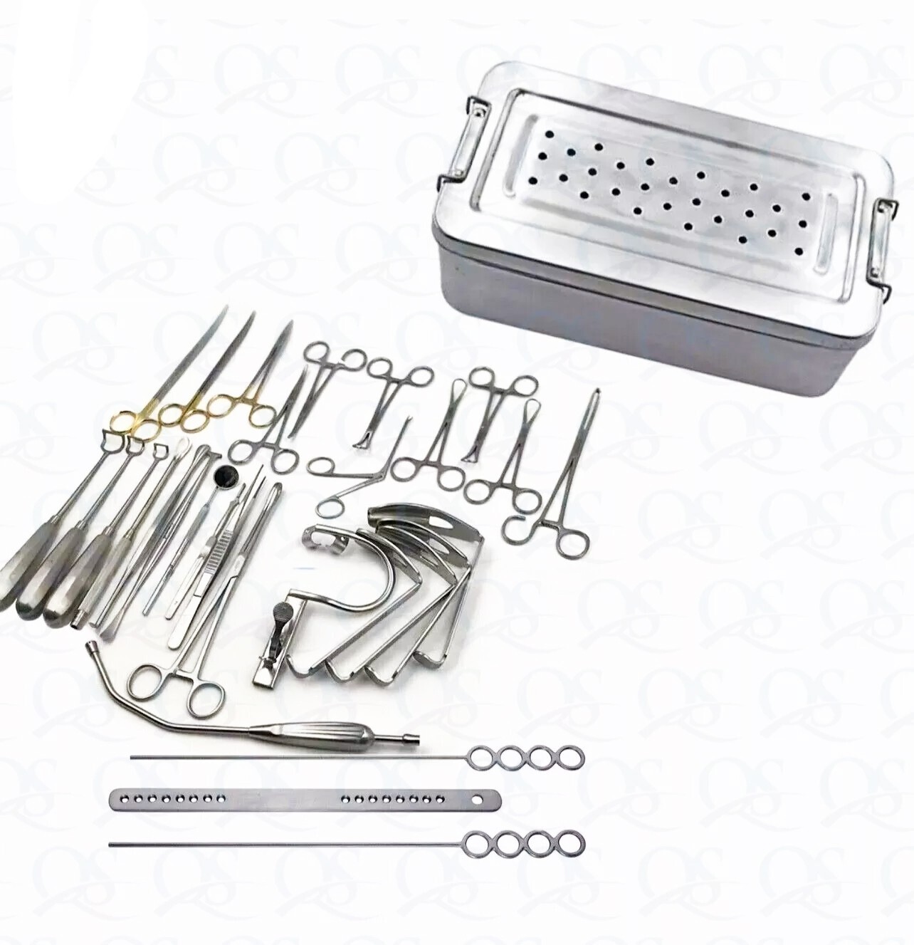 New Tonsillectomy and Adenoidectomy 30 pcs Set Surgical Instruments Kit with Box