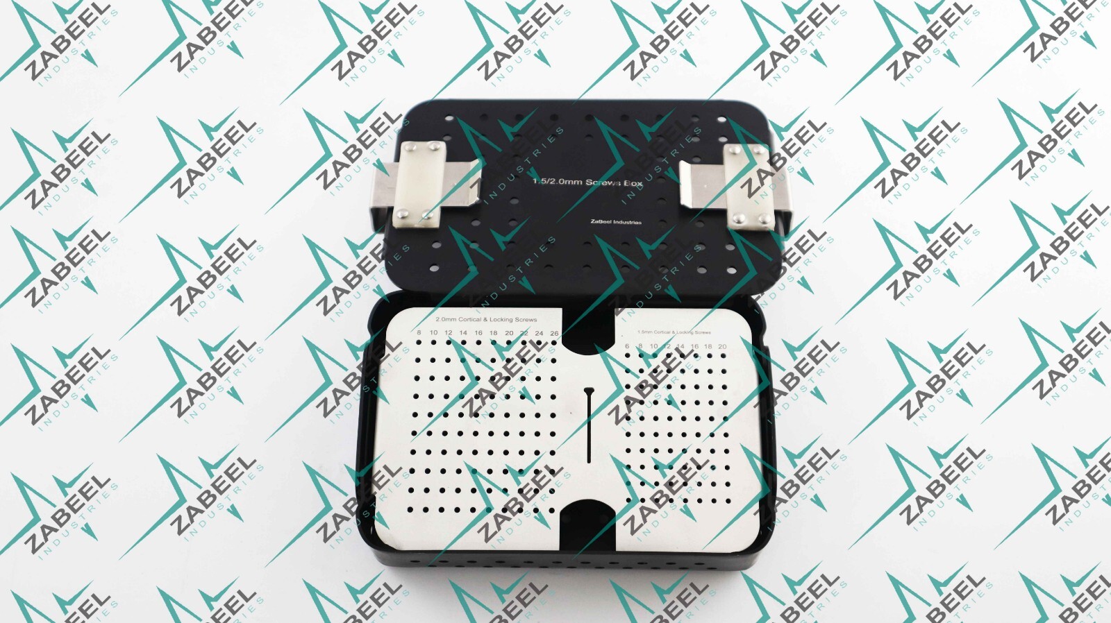 1.5mm, 2.0mm Cortical & Locking Screws Box, Rack, Sterilization Case Almunium ZI