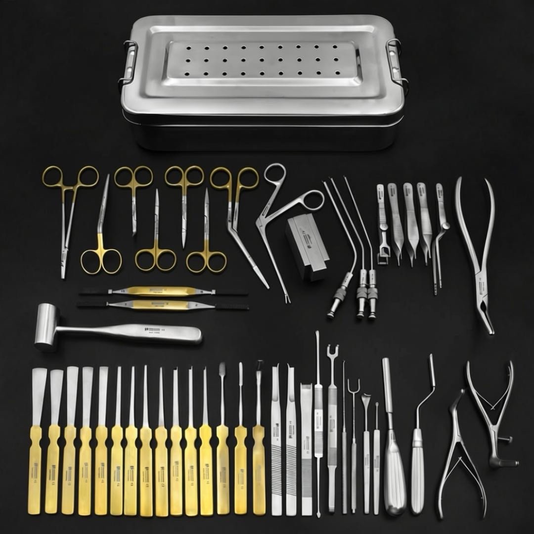 Rhinoplasty Instruments Set of 50 Pcs, Complete Set of Nasal Surgery Tools