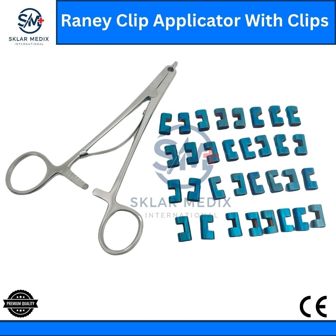 Raney Scalp Clip Applicator 30 Pcs Titanium Coated Clips Surgical Instrument Set