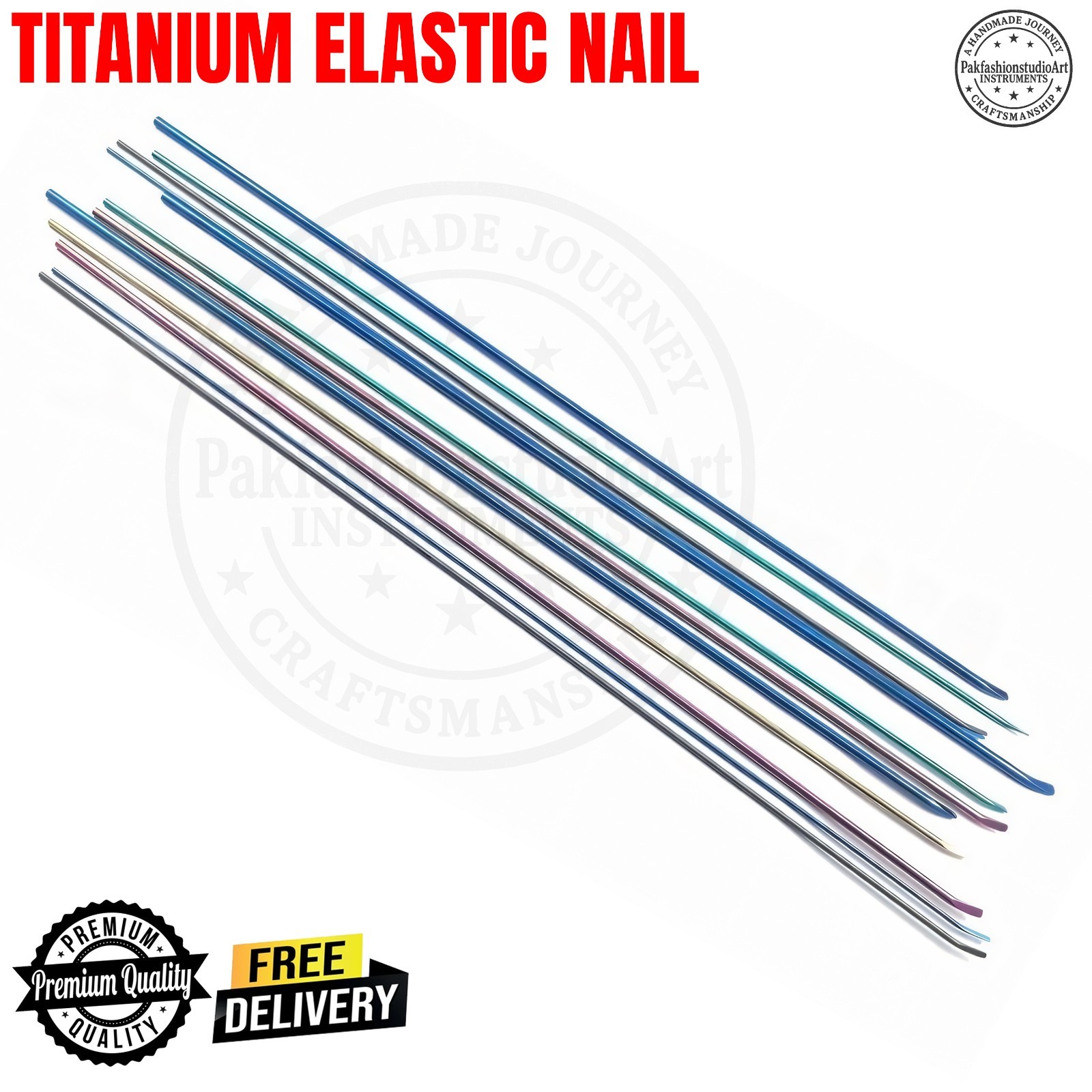 Titanium elastic nail set of 10pcs veterinary surgical instrument (ORTHOPLUS)