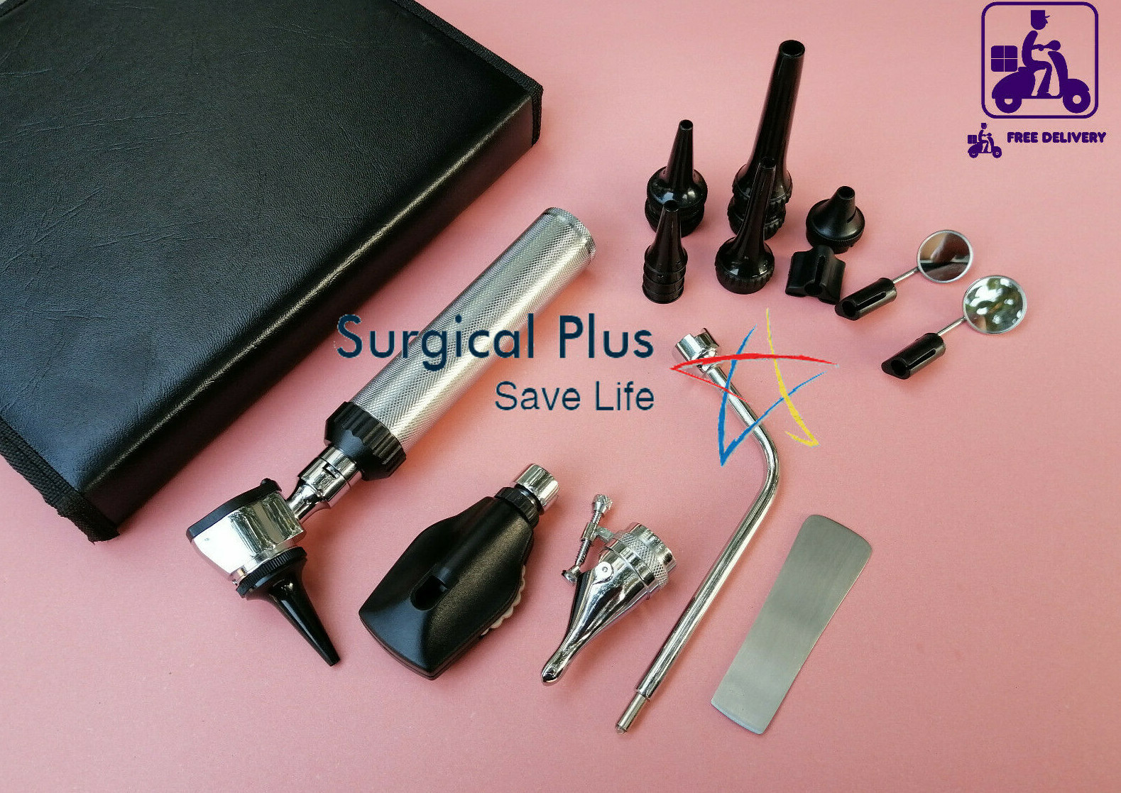 Otoscope & Ophthalmoscope Diagnostic Set, Ent Instruments Ear,Nose & Throat Set