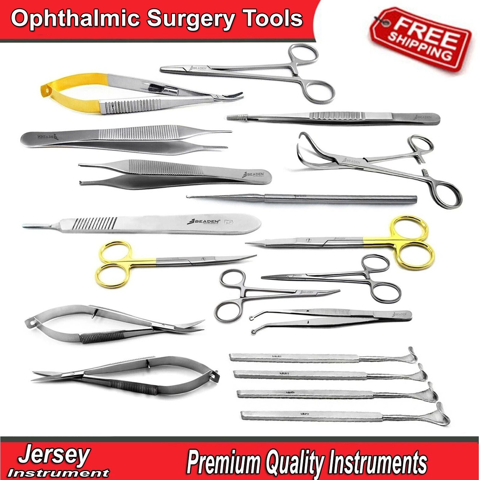 Micro Eye Surgery Ophthalmic Kit Needle Holder Forceps Scissors Eyelid Retractor