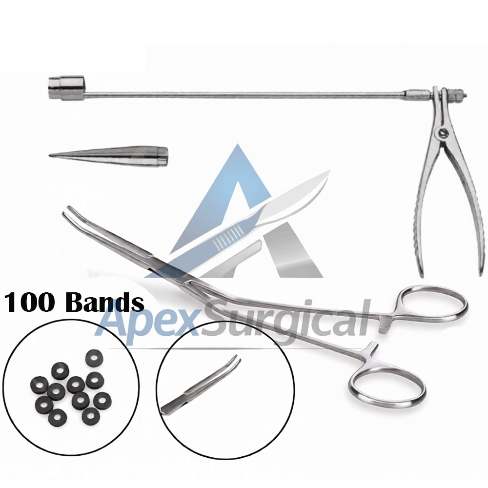 Hemorrhoid Suction Ligator With 100 Free Bands Surgical Instruments kit