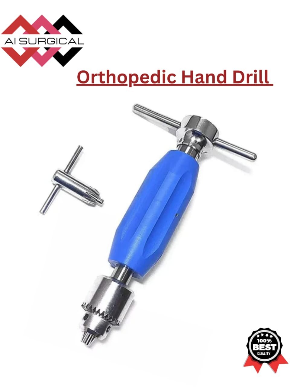 Orthopedic Hand Drill with Chuck & Key – Surgical Bone Drilling Instrument