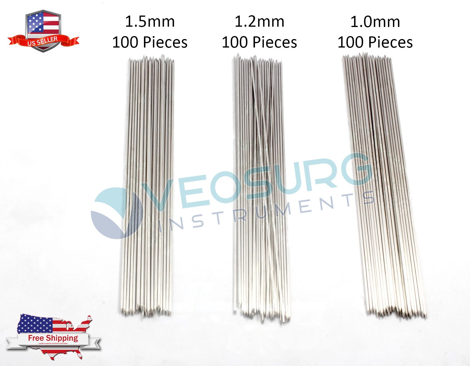Double Sided Steinmann Pins Lot of 300 Pcs Orthopedic High Quality Instruments