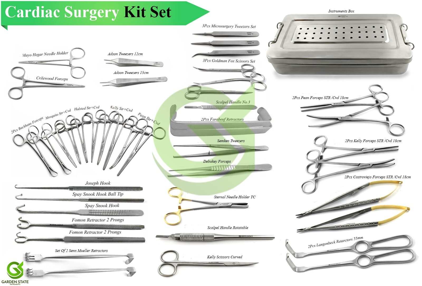 Cardiac Surgery Instruments Set Cardiology Surgical Vascular Instruments Kit