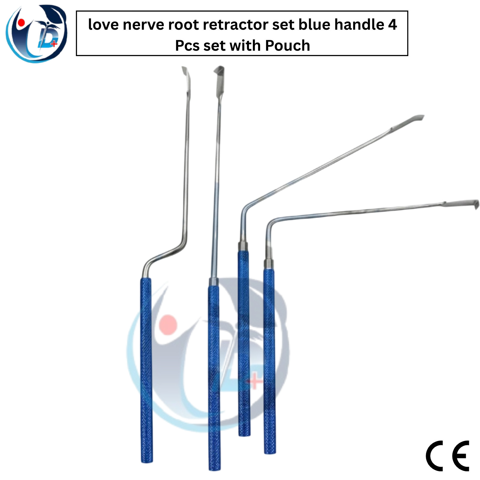 Nerve Root Retractor 4 PCs Set with Pouch Neurosurgery surgical Instruments CE