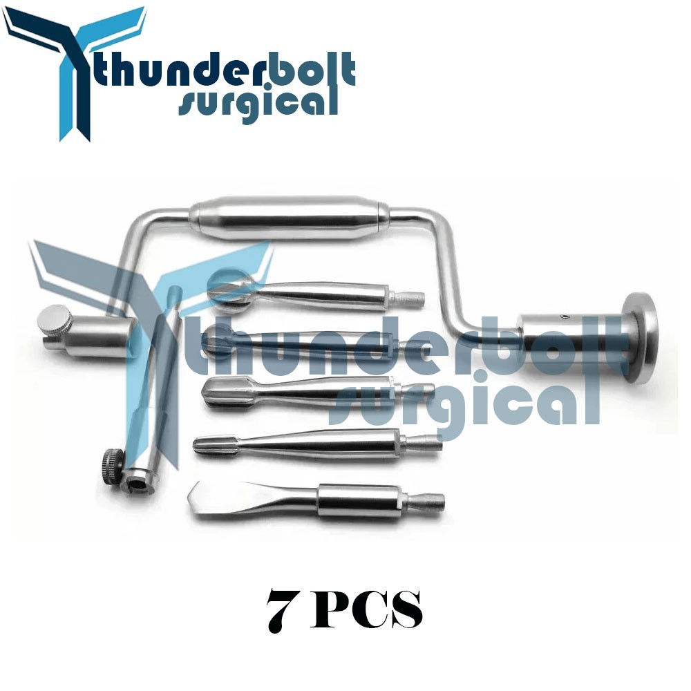 7 Pcs Hudson Brace Hand Drill New Surgical Orthopedic Instruments Set