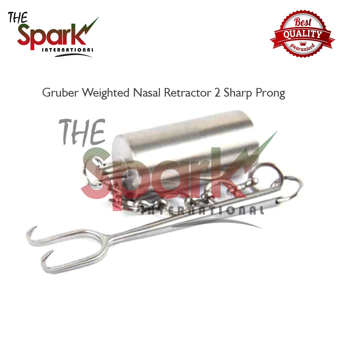 Cerkes Gruber Weighted Nasal Retractor 2 Sharp Prong Rhinoplasty Instruments