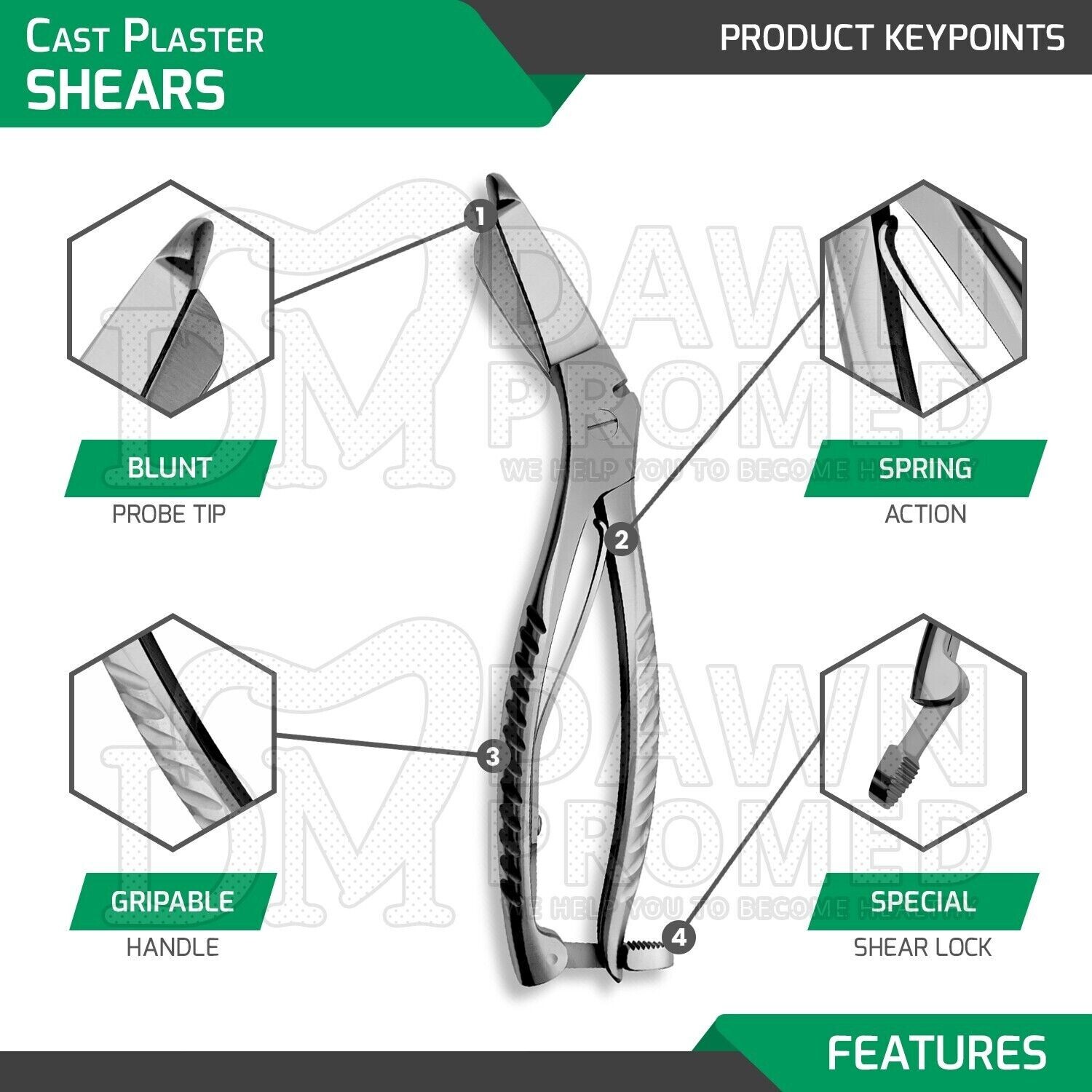 5 Pcs Plaster & Cast Removal Set Orthopedic Surgical Instruments German Grade