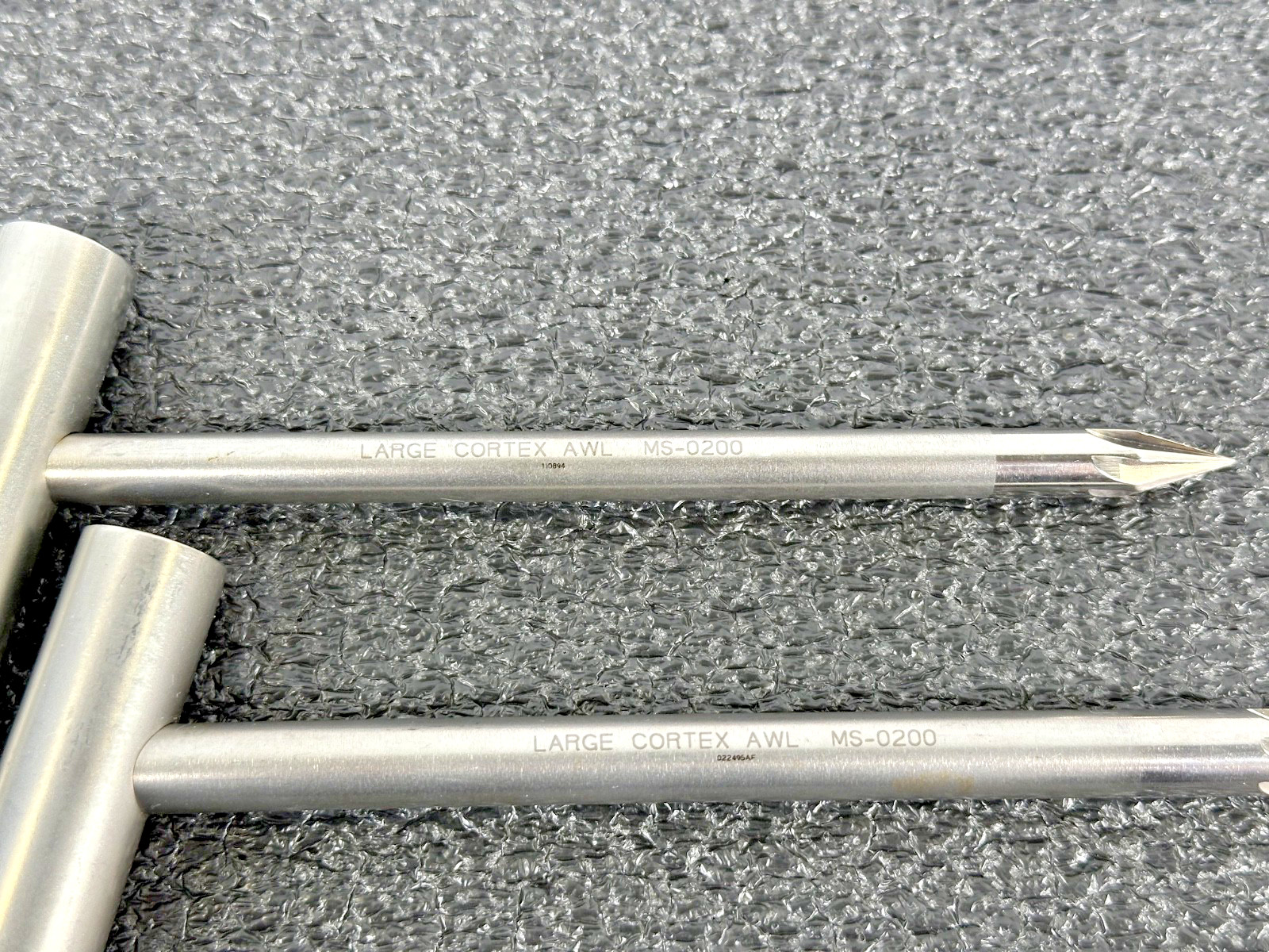 Lot of 2 Large Cortex Awl MS-0200 Stainless Steel T-Handle Instruments