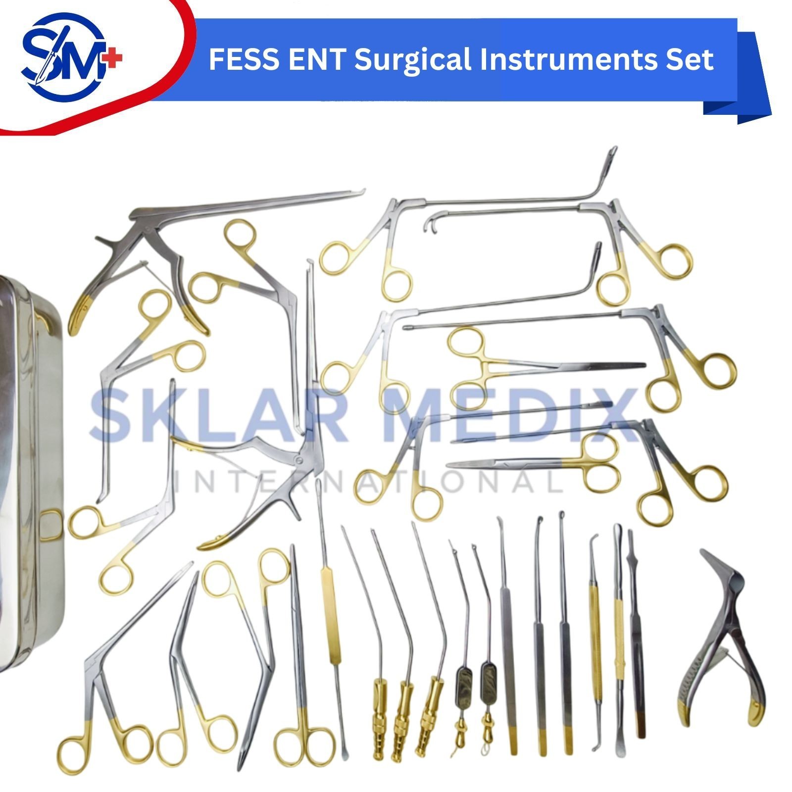 Fess Instruments Set Endoscopic Sinus Surgery A+German Steel ENT Instruments Set