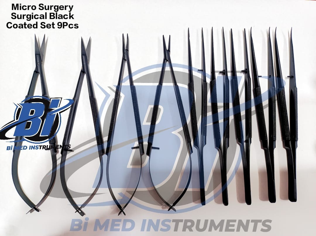 Hand Surgery Basic Set of Micro Surgical Instruments Black Coated