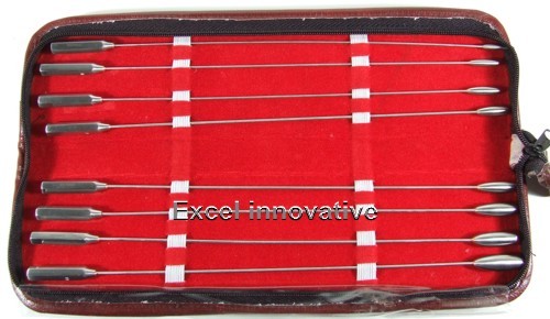 Kit of 8 Bakes Dilators 11.75inch Malleable Shafts Surgical Instruments