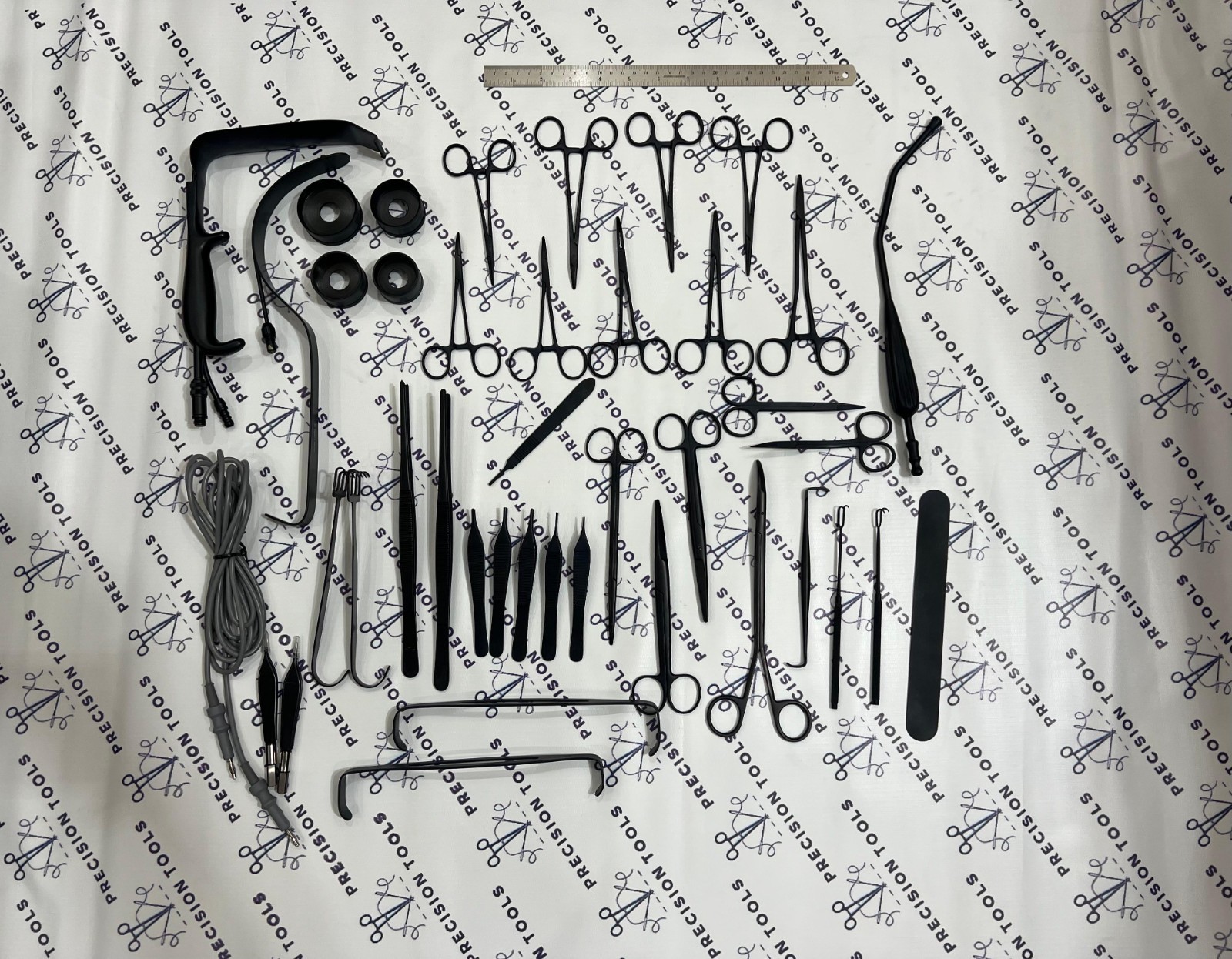 Facelift Instruments set, Plastic surgery instruments Set of 40 PCS Black Coated