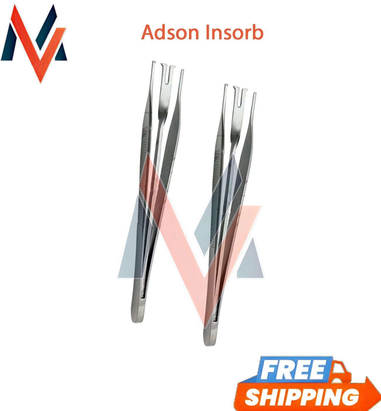 2 pcs Adson Insorb Forceps 12.5cm Double Point Plastic Surgical instruments