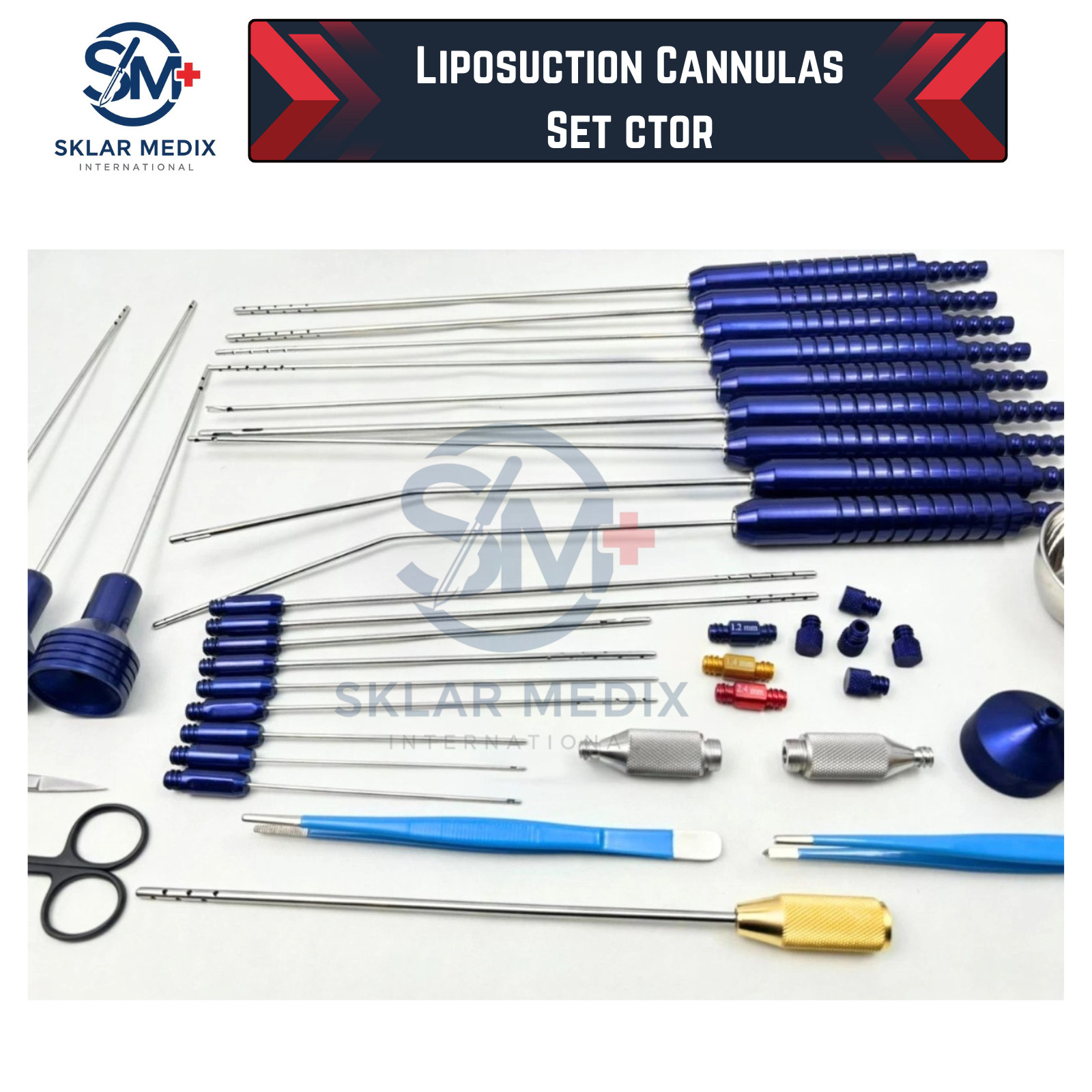 Liposuction Cannulas Set 40 Pcs | Surgical Instruments Kit A+ Stainless Steel CE