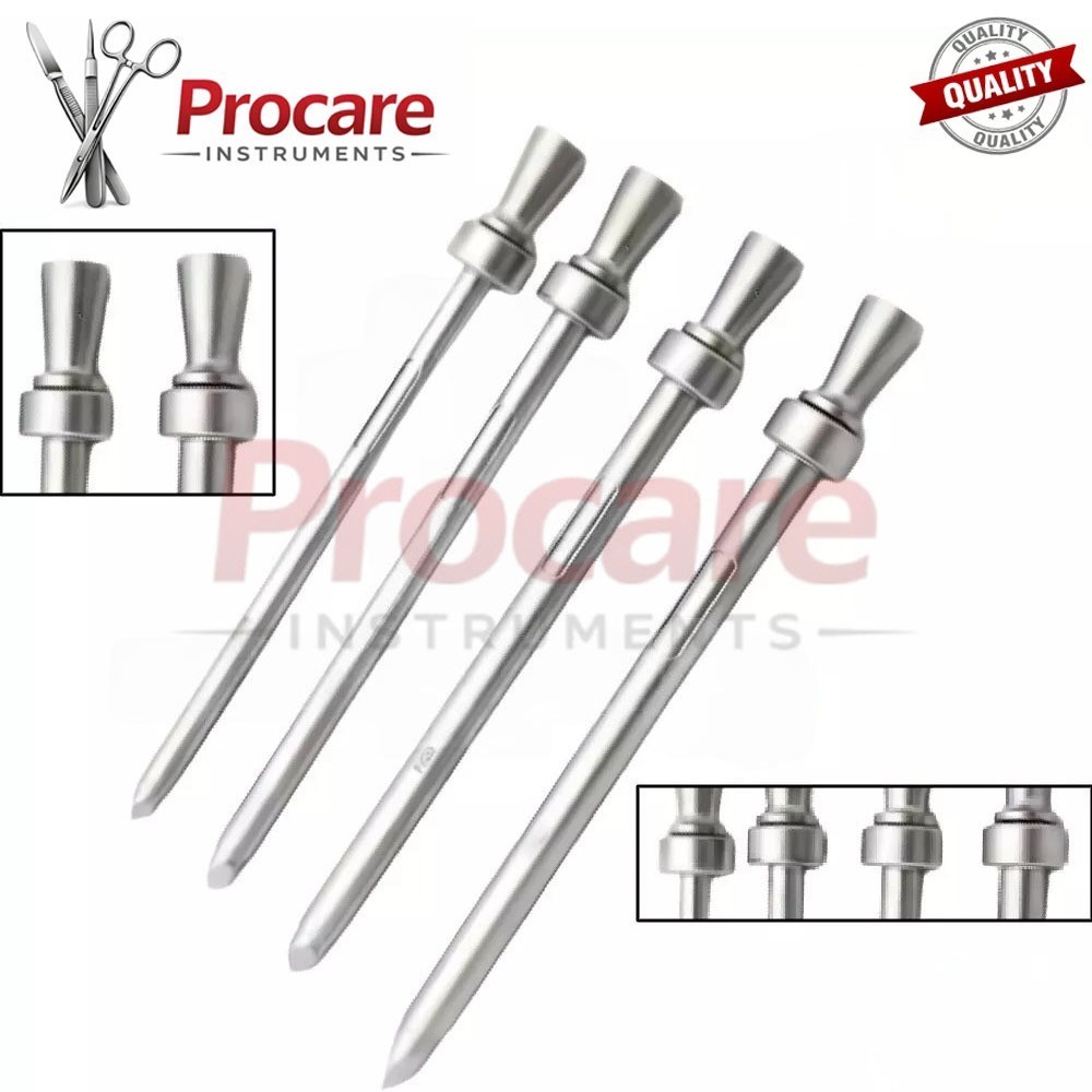 Suprapubic trocar for cystostomy 4 Pcs Set Stainless Steel Surgical Instruments