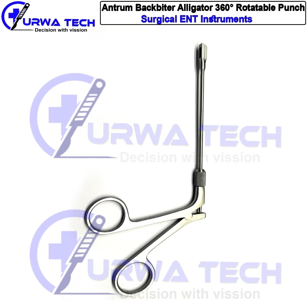 Antrum Backbiter Alligator 360° Rotatable Punch Surgical ENT Instruments